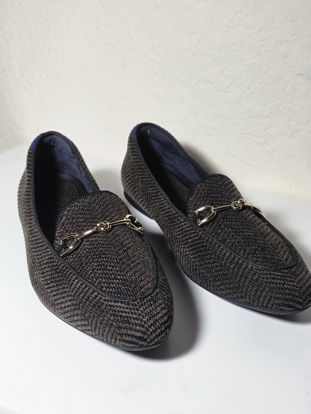 Rothy's Women's Revelvet™ Double Bit Loafers Moccasin with Gold Bit Size 7.5